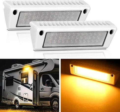 nilight rv الضوء الخارجي 2pcs 5 بوصة أضواء الشرفة العنبر شعاع 12v 24v أدى المشهد البضائع الإضاءة الأبيض الألومنيوم الإسكان لمقطورات rvs السفر المعسكر 5 عجلات متنقل شاحنة suv in Kuwait