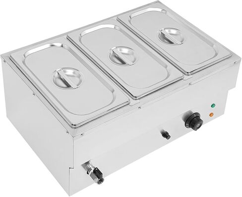 4 Pan Commercial Food Warmer, Electric Stainless Steel Buffet Warmer with Adjustable Temp 86-230°F, Tabletop Food Warmers Catering, Restaurants, Buffets, 110V in Kuwait
