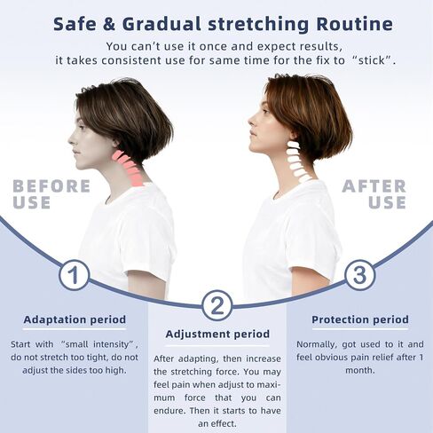 Cervical Traction Device, Lightweight & Adjustable Neck Stretcher for Neck Support, Cervical Neck Traction Device for Home Use, Neck Pain & Tension Relief, FSA-HSA Eligible (White) in Kuwait