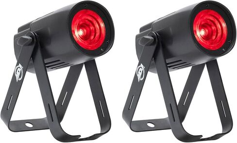 أضواء DJ الأمريكية Sabre Spot RGBL Pinspot 20W LED DMX RDM، عدسة ACL، 63 لون ماكرو، 2 مرشحات الصقيع، للمسرح، وكرات المرآة، والأحداث، قطعتان in Kuwait