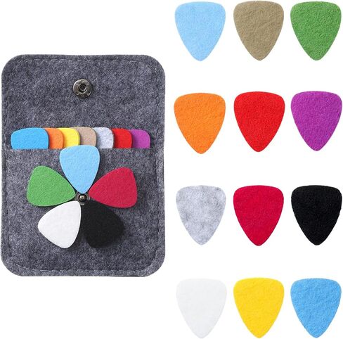 12 Pieces Felt Picks for Ukulele Felt Guitar Picks Ukulele-Picks Heart Shape Pick with Picks-Holder Case for Guitar Musician Enthusiasts (Multicolor) in Kuwait