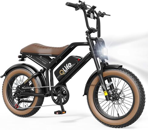 دراجة ترابية كهربائية Qlife Spark Plus للبالغين والمراهقين، 2000 وات ذروة 20 ميل في الساعة، دراجة نارية ببطارية 52 فولت 20 أمبير في الساعة، فرامل هيدروليكية ونظام تعليق كامل، دراجات جبلية للطرق الوعرة بإطارات سميكة 20 بوصة × 4.0 بوصة in Kuwait