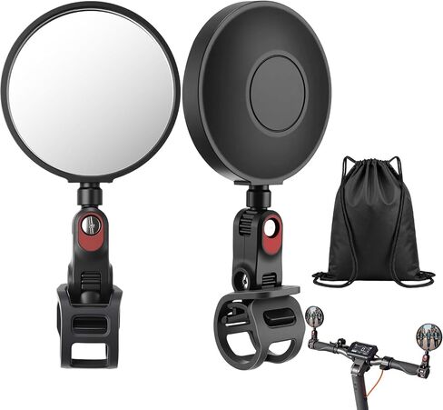 2pack سكوتر كهربائي مرآة الرؤية الخلفية قابل للتعديل زاوية واسعة الرؤية سكوتر مرايا الرؤية الخلفية مع حقيبة تخزين سوداء متوافقة مع Ninebot بواسطة Segway معظم Kickscooters (باستثناء الهواء T15) in Kuwait