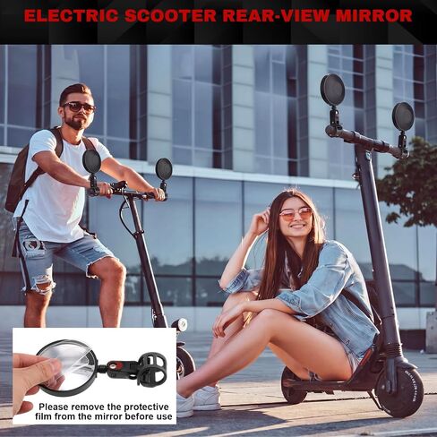2pack سكوتر كهربائي مرآة الرؤية الخلفية قابل للتعديل زاوية واسعة الرؤية سكوتر مرايا الرؤية الخلفية مع حقيبة تخزين سوداء متوافقة مع Ninebot بواسطة Segway معظم Kickscooters (باستثناء الهواء T15) in Kuwait