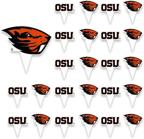 أعواد طعام من Desert Cactus Oregon State University OSU Beavers، وأغطية الكب كيك والكعك، وعصي الكيك - 25 قطعة من لوازم الحفلات وديكوراتها in Kuwait