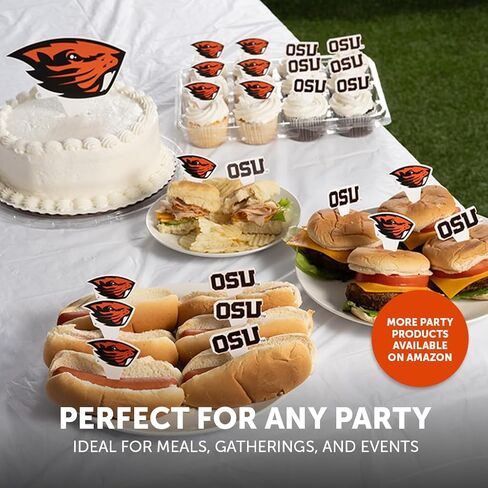 أعواد طعام من Desert Cactus Oregon State University OSU Beavers، وأغطية الكب كيك والكعك، وعصي الكيك - 25 قطعة من لوازم الحفلات وديكوراتها in Kuwait