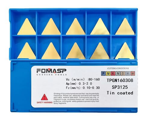 إدراجات كربيد CNC المطلية بالقصدير TPG322/TPGN160308 مناسبة لقطع الفولاذ شبه التشطيب والتشطيب، 10 قطع. in Kuwait