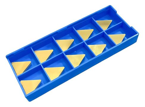 إدراجات كربيد CNC المطلية بالقصدير TPG322/TPGN160308 مناسبة لقطع الفولاذ شبه التشطيب والتشطيب، 10 قطع. in Kuwait
