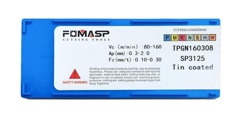 إدراجات كربيد CNC المطلية بالقصدير TPG322/TPGN160308 مناسبة لقطع الفولاذ شبه التشطيب والتشطيب، 10 قطع. in Kuwait