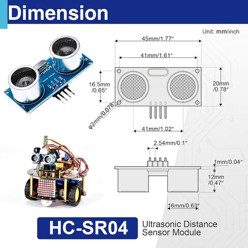 4 قطع HC-SR04 وحدة استشعار المسافة بالموجات فوق الصوتية مع دعامات تثبيت، نطاق 2-400 سم، مستشعر قياس مسافة عدم الاتصال 5 فولت متوافق مع Arduino R3 MEGA2560 Nano للروبوتات والأتمتة in Kuwait