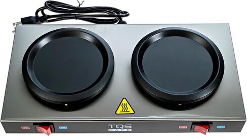 Dual Coffee Decanter Warmer Plate – 2-Burner Electric Coffee Warmer for Commercial Use – Stainless Steel Coffee Pot Warmer Plate – Keeps Coffee Warm for Offices, Cafes, Restaurants & Events TQS CAFE in Kuwait