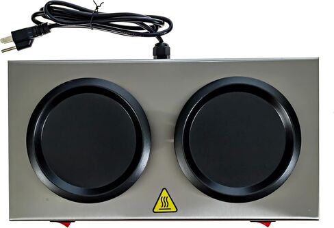 Dual Coffee Decanter Warmer Plate – 2-Burner Electric Coffee Warmer for Commercial Use – Stainless Steel Coffee Pot Warmer Plate – Keeps Coffee Warm for Offices, Cafes, Restaurants & Events TQS CAFE in Kuwait