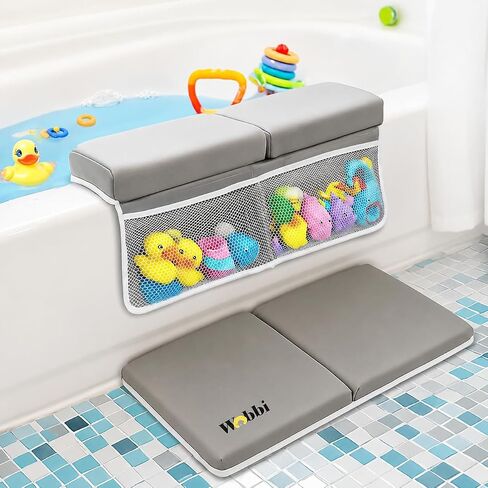 حمام الطفل الركوع و COMBOW RETT PAD | 1.5 "وسادة الركبة الرغوية غير المؤلمة سميكة للاستحمام الأطفال | 6 أكواب شفط غير حوض استحمام الركوع مع تخزين لعبة قابلة للطي وسرعة رمادية رمادية in Kuwait