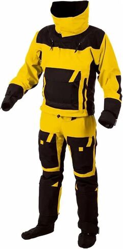 2 In 1 Waterproof Jacket And Pants Separate Dry Suits Switch/Zip With Latex Seal For Kayaking Canoeing Offshore For Sailing,Kayaking(Yellow,M) in Kuwait