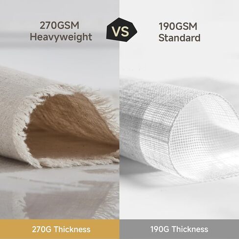 KINGSTONE 14 x 108 Inches Frayed Edge Table Runner, 270G Heavyweight Sand Washed Slub Texture Cotton Linen for Modern Farmhouse, Rustic Home Decorations Dining Room Wedding Boho Decor, Natural in Kuwait
