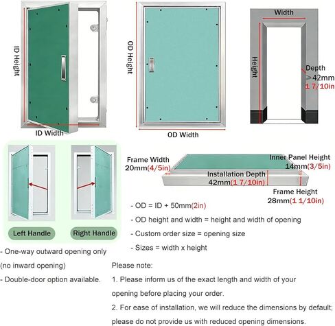 Lockable Paintable Access Hatch for Electrical Service Panel, Durable Commercial Access Door, Easy Installation, Ideal for Maintenance and Inspections, Secure Design in Kuwait