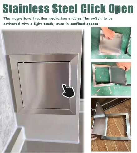 Metal Access Door, Magnetic Loft Hatch for Easy Plumbing & Electrical Access, Push-K Design for Simplified Installation – Durable Panel for Home Improvement in Kuwait