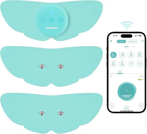 Wireless Tens Unit Muscle Stimulator for Pain Relief, 26 Mode 25 Intensity APP Controlled Bluetooth Wireless TENS & EMS Muscle Stimulator - Used to Relieve Pain in All Parts of the Body (Blue) in Kuwait