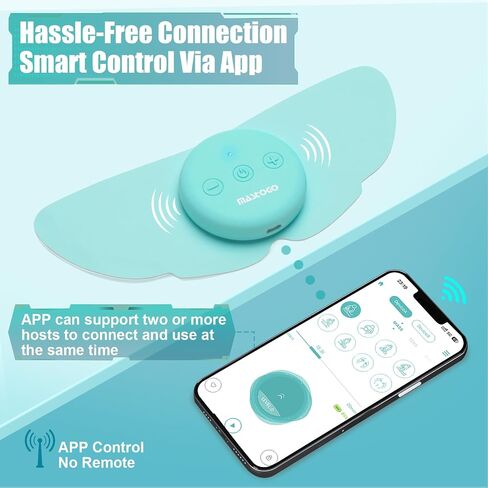 Wireless Tens Unit Muscle Stimulator for Pain Relief, 26 Mode 25 Intensity APP Controlled Bluetooth Wireless TENS & EMS Muscle Stimulator - Used to Relieve Pain in All Parts of the Body (Blue) in Kuwait