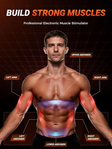 EMS Muscle Stimulator – Rechargeable Abs, Arms & Legs 3-Piece Set Trainer for Core Strength, Muscle Toning, and Workout Recovery – Wireless Body Stimulator for Men Women, Black in Kuwait