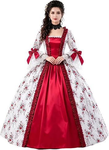 CountryWomen القرن الثامن عشر المرأة الروكوكو ثوب الكرة فساتين تنكرية طويلة in Kuwait