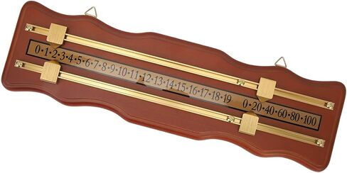 Billiard Game Scorer, 2 Track Wavy Brown Density Fiberboard Billiard Score Board for Home Club Supplies in Kuwait