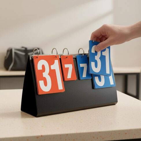 Multi-Game Scoreboard Waterproof Manual Flip Scoreboard Double-Sided Manual Scoring Board for Basketball, Training in Kuwait