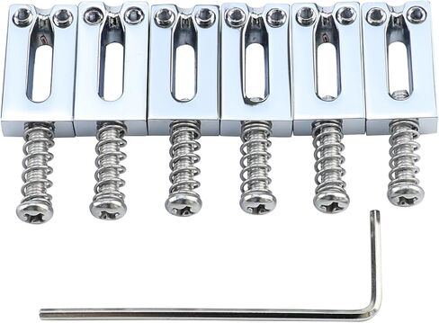 Chrome Electric Guitar Bridge Saddles 10.5mm Zinc Alloy Tremolo Bridge Saddles Compatible with Fender Strat St Tele Telecaster 6 String Electric Guitar Replacement parts in Kuwait