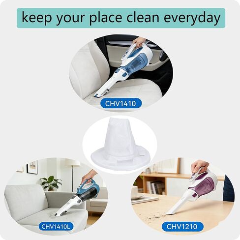 VF110 Filter Replacement for Black and Decker Handheld Vacuum Compatible with CHV1210 CHV1410 CHV1410B CHV1410L CHV1510 CHV9610 Replaces 90558113-01 Washable Reusable（10 Pack VF110 Filters+3 Brushs） in Kuwait