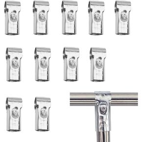 12 Pack 1 Inch T Pipe Clamps, Heavy-Duty Galvanized Steel T Pipe Connectors with Bolts and Nuts, Chain Link Fence End Rail Clamps Fit for Metal Pipe OD 1 Inch, for Fence Handrail Shelf Set-Ups in Kuwait