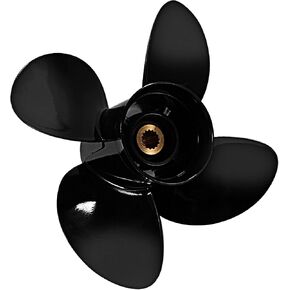 ترقية OEM 14 1/2 × 15 مروحة خارجية من الألومنيوم متوافقة مع محركات Yamaha 150/175/200/220/225/250/300HP F150 F175 F200 F225، 15 أسنان خددية، 4 شفرات، RH in Kuwait