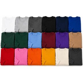 سترات رجالية ذات رقبة دائرية من EVERYDAY TEES - مجموعة كبيرة من الألوان المختلطة - لا يوجد اختيار للألوان (عبوة من 12 قطعة) من صغير إلى 5XL (الولايات المتحدة، ألفا، صغير، عادي، عادي) in Kuwait