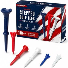 CHAMPKEY Mixed Sizes Stepped Golf Tees 110, Large Cup Head for Better Ball Stability, Stepped Height Design for Consistent Shots in Kuwait
