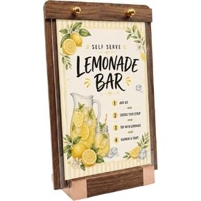 1 Pack Classy Sign Holder 8.5 x 11 with Slanted Wooden Base, Vertical Countertop Menu Display Stand for Coffee Shop, Bakery, Retail, Wedding in Saudi Arabia