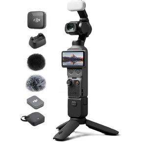 مجموعة DJI Osmo Pocket 4 Creator Combo، كاميرا Vlog بدقة 4K/240 إطارًا في الثانية، تثبيت ثلاثي المحاور، مسار نشط 7.0 مع جهاز إرسال صغير للميكروفون in Kuwait