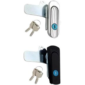 Industrial Machinery Equipment Zinc Alloy Door Lock Box Distribution Box Traffic Equipment Flat Lock 1Pcs(Black) in Kuwait