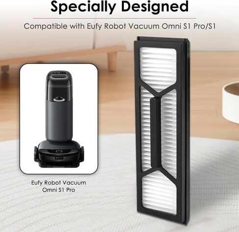 (5 عبوات) فلاتر HEPA بديلة Omni S1 Pro متوافقة مع مكنسة الروبوت Eufy Omni S1 Pro، مجموعة الفلتر، قطع الغيار، ملحقات المرشحات، مرشحات علبة أجزاء الفراغ، مرشح مستقيم in Kuwait