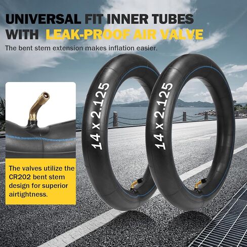 14x2.125 Bike Tube with 90° CR202 Angled Valve | Butyl Rubber 14 Inch Inner Tube For Folding E-Bike,Electric Scooters,Ebikes And Kids Bikes in Saudi Arabia