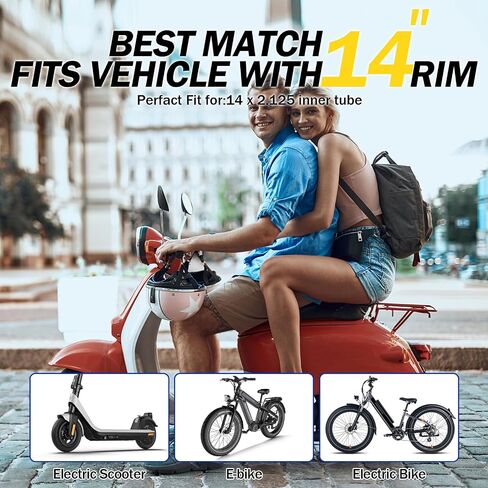 14x2.125 Bike Tube with 90° CR202 Angled Valve | Butyl Rubber 14 Inch Inner Tube For Folding E-Bike,Electric Scooters,Ebikes And Kids Bikes in Saudi Arabia