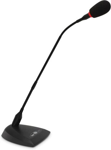 ميكروفون مكثف معقوف من NOVIK NEO FNK-10 مع فلتر بوب - ميكروفون XLR للمنصة والكنيسة والبث والمنبر والمؤتمرات والخطاب - قاعدة الطاولة، قلبي الشكل، طاقة فانتوم مع زر تشغيل/إيقاف in Kuwait