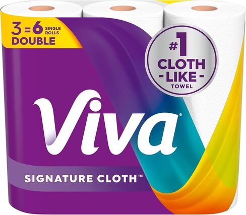 Viva Signature Cloth Paper Towels, 12 Triple Rolls, 129 Sheets per Roll in Saudi Arabia
