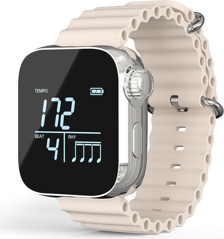 Vibration Metronome Watch, Upgraded Scratch-Resistant Screen, 3 Modes Wrist Metronome for Music, Sports & Time, APP Control Supported, for Guitar Drum Instruments Practice (Black) in Kuwait