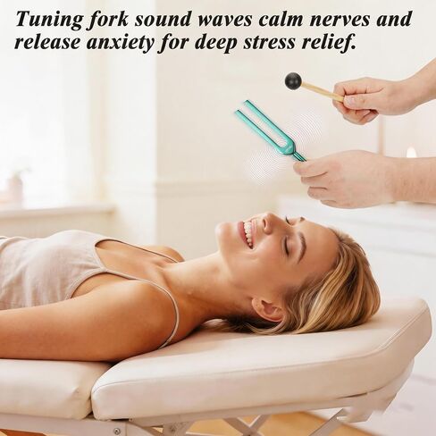 Chakra Tuning Fork Set, 10pcs Multi-Color Solfeggio Tuning Forks (174-963Hz) with Activator & Deluxe Gift Box, Aluminum Alloy Tuning Fork for Healing Set for Sound Therapy, Yoga, Meditation in Kuwait