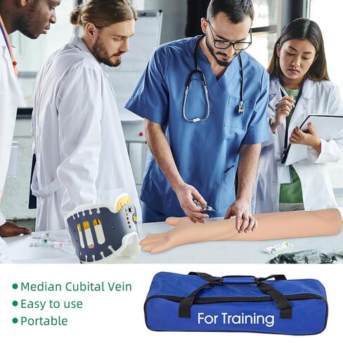 Phlebotomy Practice Kit 31PCS for Injection Training, IV Practice Kit for Nurse with Phlebotomy Arm, Venipuncture and Blood Draw Practice Kit for Medical Students, Education Training Only in Kuwait