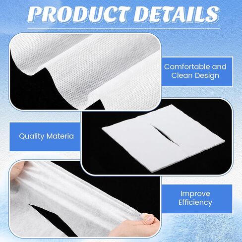 Hahafelt 1500 Per Box Headrest Paper Tissue Sheets with Slit 12" x 12" Disposable Square Chiropractic Face Exam Paper Sheets for Massage Exam Table in Kuwait