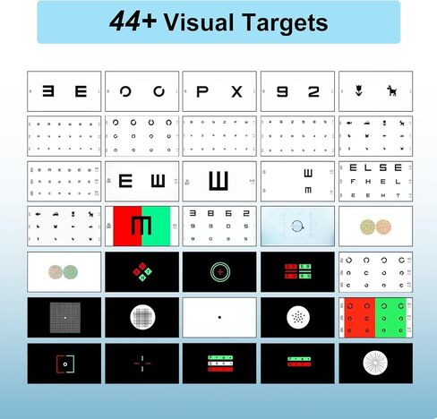 مقياس الرؤية الرقمي 21.5 بوصة LCD بدون حدود مقياس رؤية بصري إلكتروني مع أكثر من 44 هدفًا بصريًا و5 طرق عرض جهاز عرض بصري مع جهاز تحكم عن بعد in Kuwait