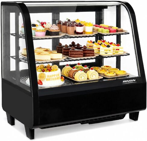 ROVSUN 3 Cu.Ft Commercial Display Refrigerator ETL NSF Certified, Refrigerated Display Case Countertop Pastry Display Case w/LED Air-cooling Automatic Defrost Front Opening Door for Cafe Restaurant in Kuwait
