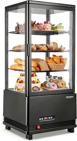 ROVSUN 3 Cu.Ft Commercial Display Refrigerator ETL NSF Certified, Refrigerated Display Case Countertop Pastry Display Case w/LED Air-cooling Automatic Defrost Front Opening Door for Cafe Restaurant in Kuwait