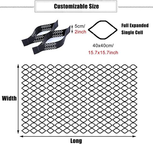 Extra Long Gravel Grid 2x6.5m - Flexible Honeycomb Ground Stabilizer for Driveway, Patios & Pathways - Permeable Paver System for DIY Landscaping in Kuwait