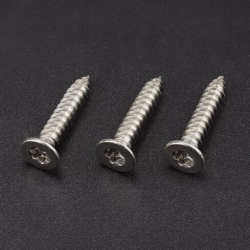 50 Pcs #10 x 1-1/4 Torx Flat Head Sheet Metal Screws with Bit, 304 Stainless Steel 18-8, 6-Lobe Star Drive Self Tapping Screws for Marine & Automotive Trim in Kuwait